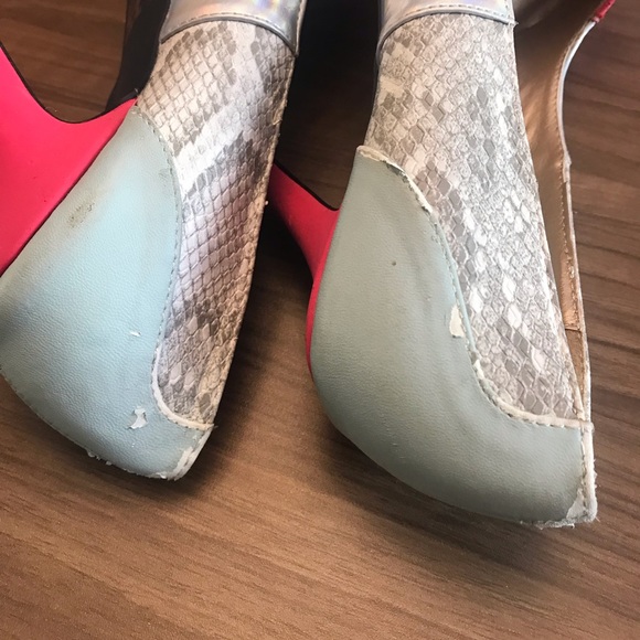 Qupid snakeskin pink stilettos - Picture 10 of 11